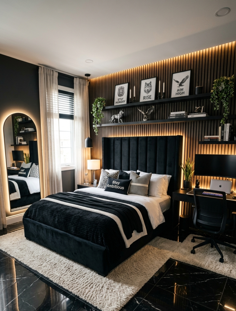 Dreamy Teen Room Ideas You'll Want to Copy in 2026 (Cozy, Stylish & Pinterest-Worthy) 2 black and white 2