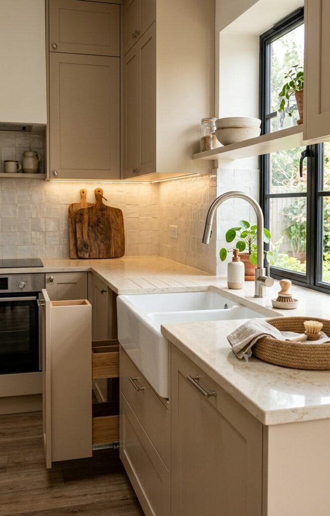 10 Kitchen Sink Ideas That Make Your Kitchen Look More Stylish 4 Beige-kitchen-sink-idea
