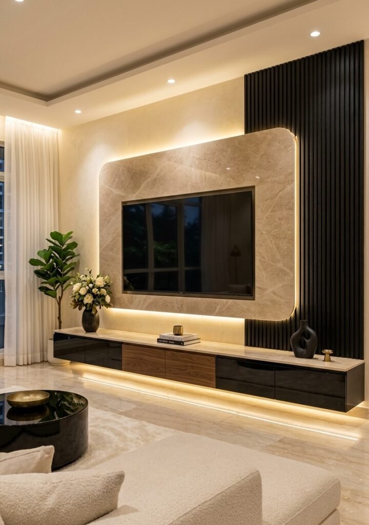 10 Modern Luxury TV Wall Ideas for a Stylish Living Room 8 Tv-Unit-Design